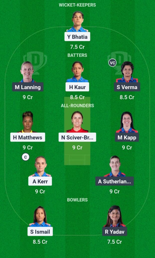 MUM-W vs DEL-W Dream11 Prediction
